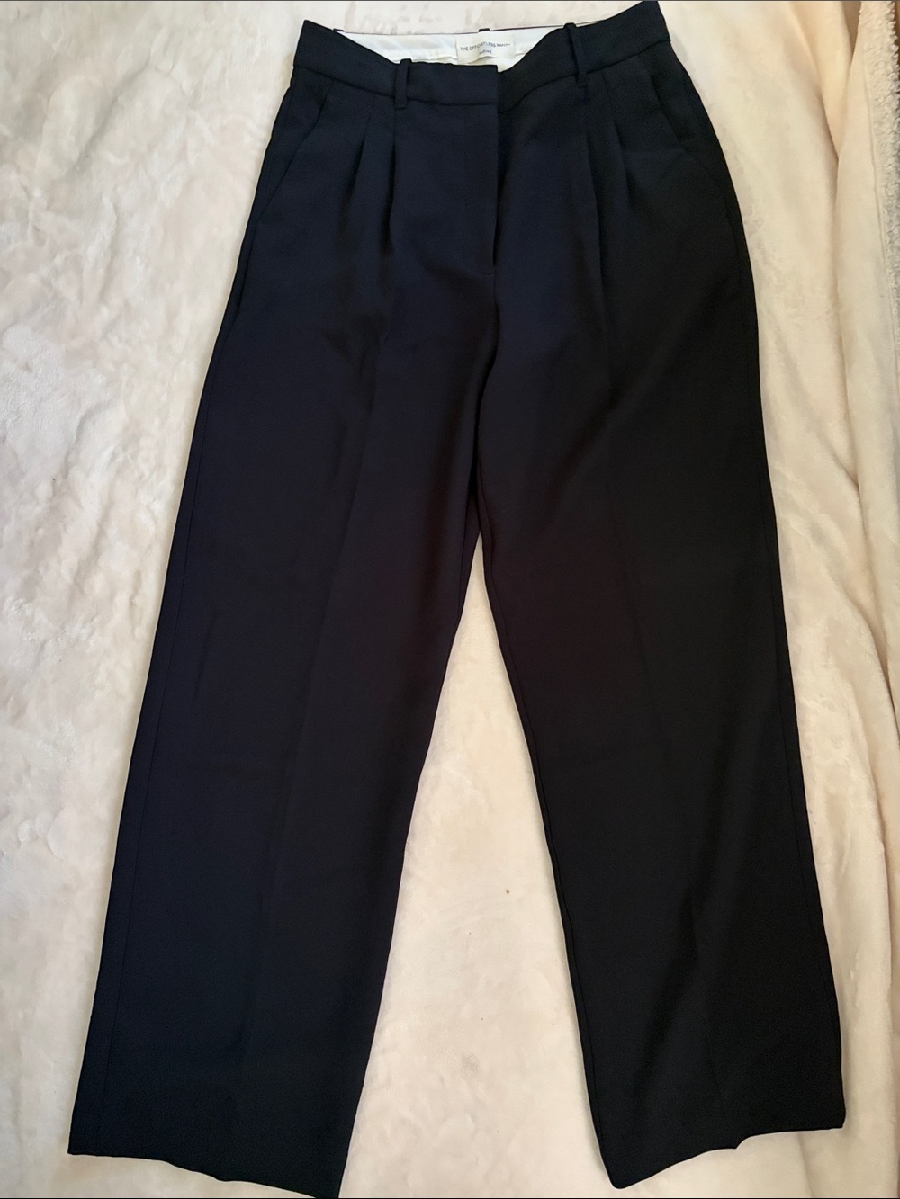 Aritzia Women's Black Pleated Wide-Leg Trousers